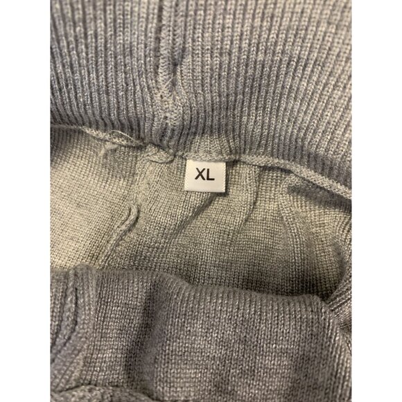 Wide Leg Knit XL Loungewear Casual Cream Gray Pants - Picture 4 of 8